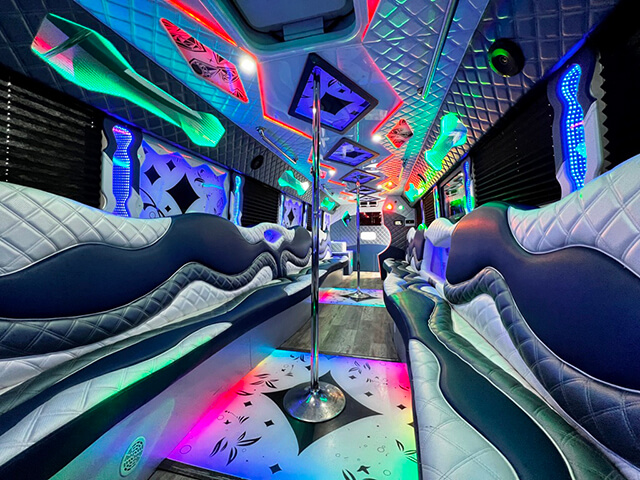 party bus plush seating