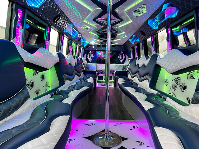 Party bus TV screens