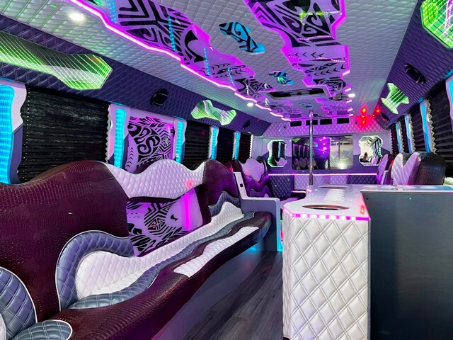 bar areas on party bus